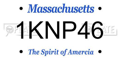 1KNP46 Massachusetts License Plate