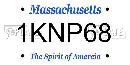 1KNP68 Massachusetts License Plate