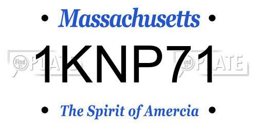 1KNP71 Massachusetts License Plate