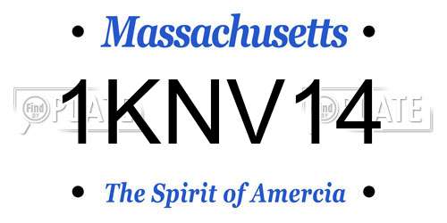 1KNV14 Massachusetts License Plate