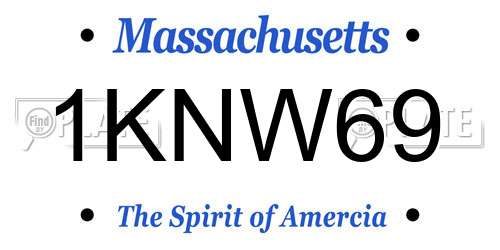 1KNW69 Massachusetts License Plate