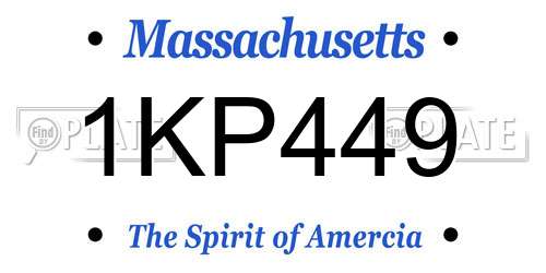 1KP449 Massachusetts License Plate