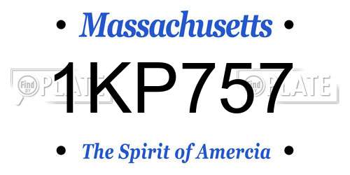 1KP757 Massachusetts License Plate