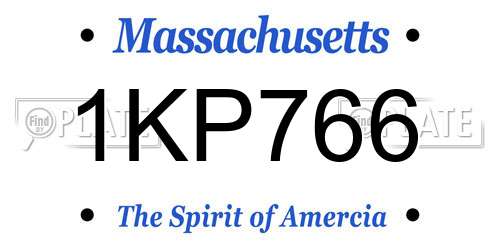1KP766 Massachusetts License Plate