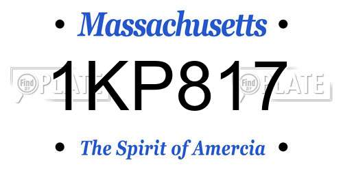1KP817 Massachusetts License Plate