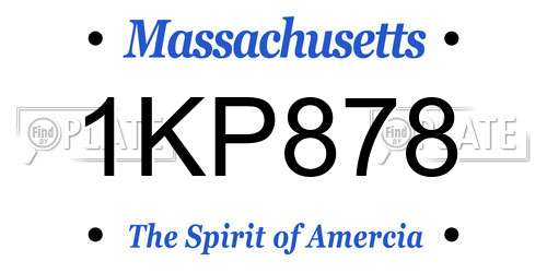 1KP878 Massachusetts License Plate