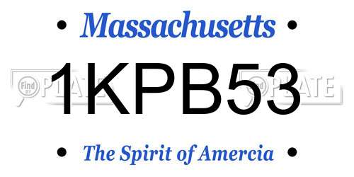 1KPB53 Massachusetts License Plate