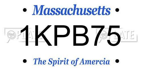 1KPB75 Massachusetts License Plate