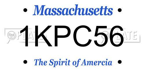 1KPC56 Massachusetts License Plate