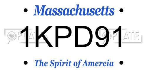1KPD91 Massachusetts License Plate