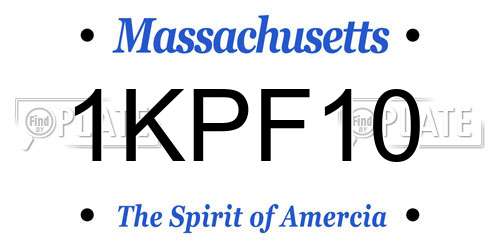 1KPF10 Massachusetts License Plate