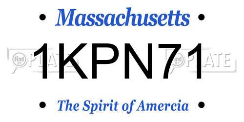 1KPN71 Massachusetts License Plate