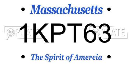 1KPT63 Massachusetts License Plate