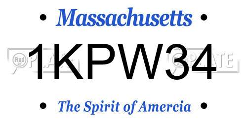 1KPW34 Massachusetts License Plate