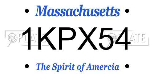 1KPX54 Massachusetts License Plate