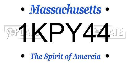 1KPY44 Massachusetts License Plate