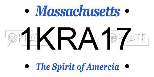 1KRA17 Massachusetts License Plate