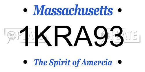 1KRA93 Massachusetts License Plate