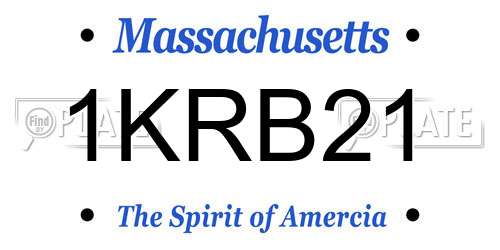 1KRB21 Massachusetts License Plate