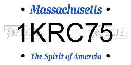 1KRC75 Massachusetts License Plate