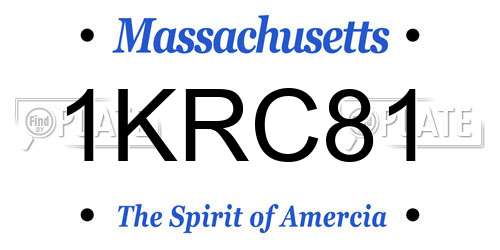 1KRC81 Massachusetts License Plate