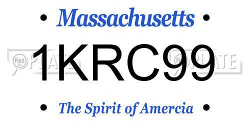 1KRC99 Massachusetts License Plate