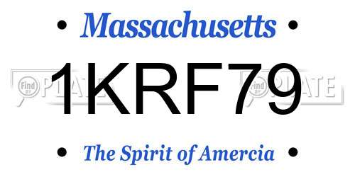 1KRF79 Massachusetts License Plate