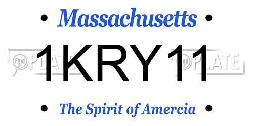 1KRY11 Massachusetts License Plate