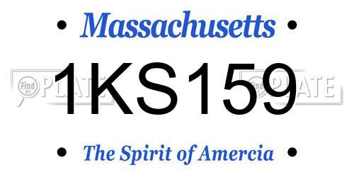 1KS159 Massachusetts License Plate