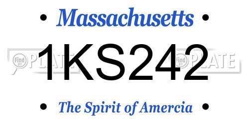 1KS242 Massachusetts License Plate