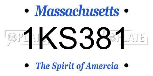 1KS381 Massachusetts License Plate