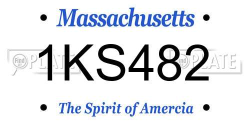 1KS482 Massachusetts License Plate
