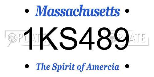 1KS489 Massachusetts License Plate