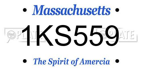 1KS559 Massachusetts License Plate