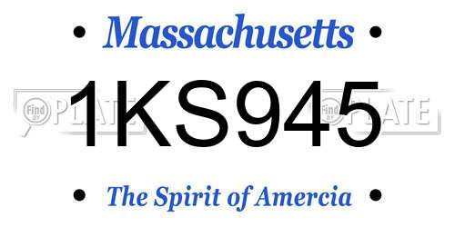 1KS945 Massachusetts License Plate