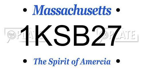 1KSB27 Massachusetts License Plate