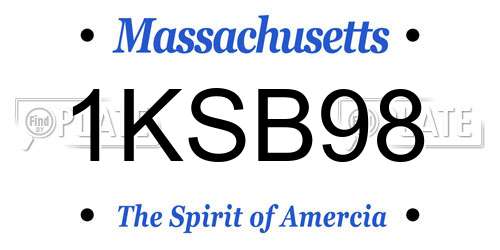 1KSB98 Massachusetts License Plate