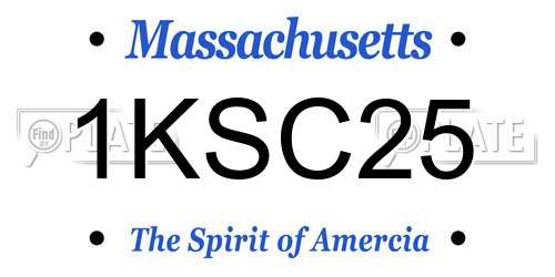 1KSC25 Massachusetts License Plate