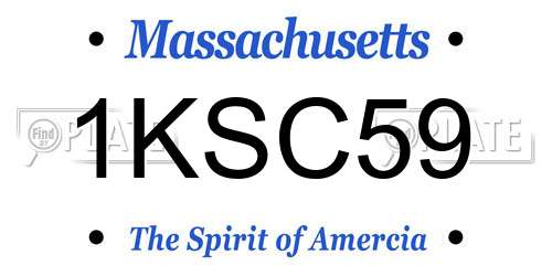 1KSC59 Massachusetts License Plate