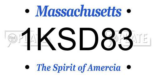 1KSD83 Massachusetts License Plate