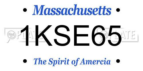 1KSE65 Massachusetts License Plate