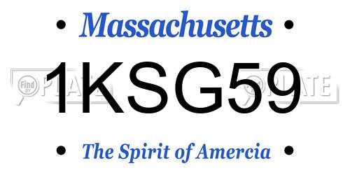 1KSG59 Massachusetts License Plate