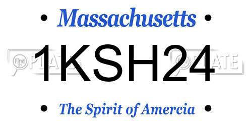 1KSH24 Massachusetts License Plate