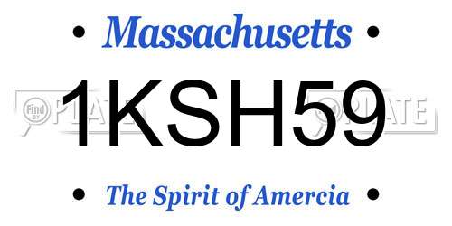 1KSH59 Massachusetts License Plate