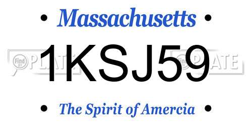 1KSJ59 Massachusetts License Plate