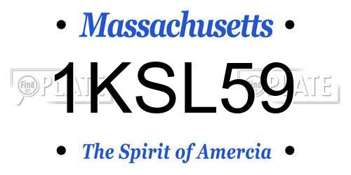 1KSL59 Massachusetts License Plate