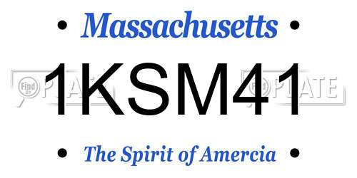 1KSM41 Massachusetts License Plate