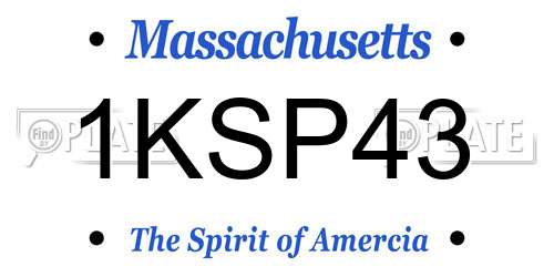 1KSP43 Massachusetts License Plate