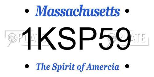 1KSP59 Massachusetts License Plate