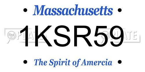 1KSR59 Massachusetts License Plate